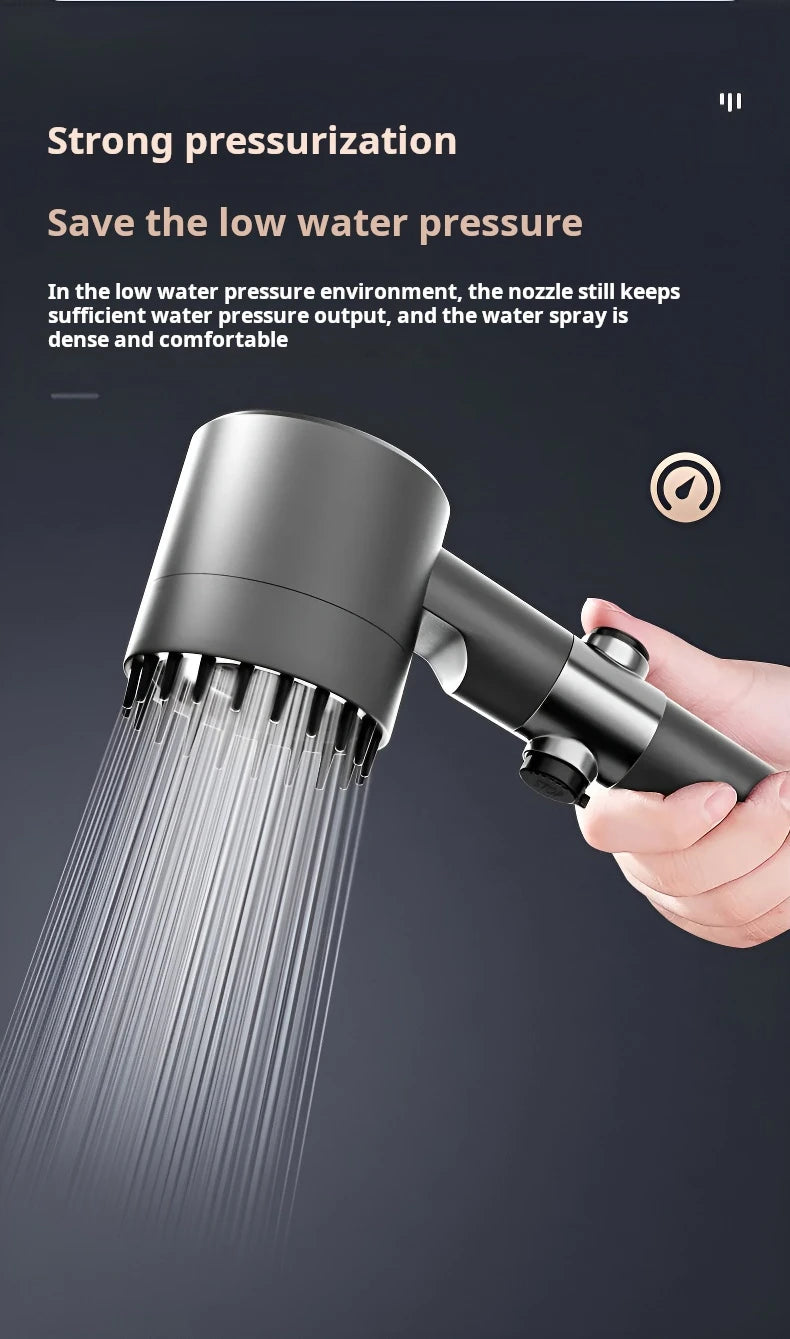 Pressurized sprinkler head three gear one button water stop bathroom massage bath filtration spray hand held sprinkler